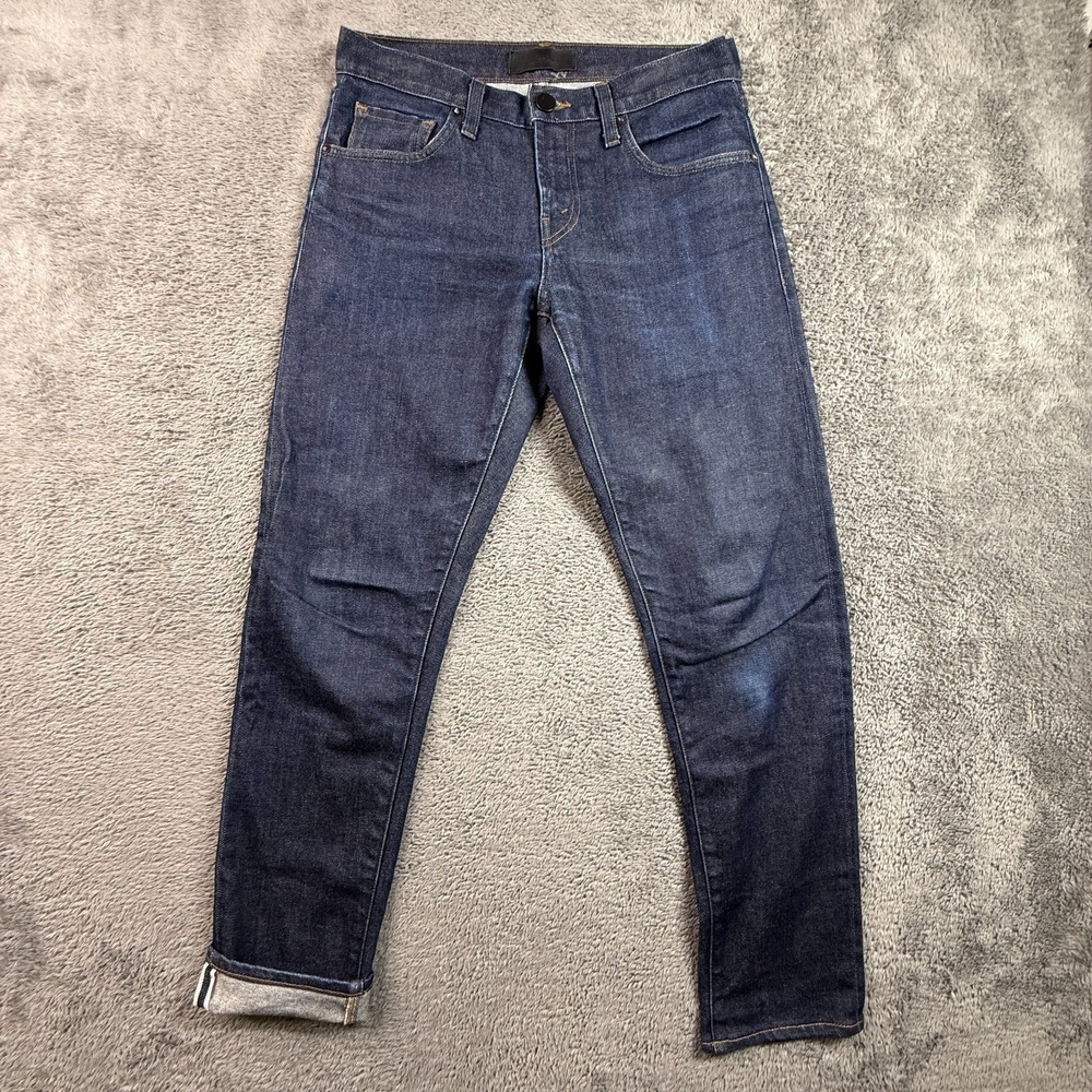 J Brand Tyler Taper Jeans Selvedge 29x30 Indigo Raw Denim Slim Cotton Blend